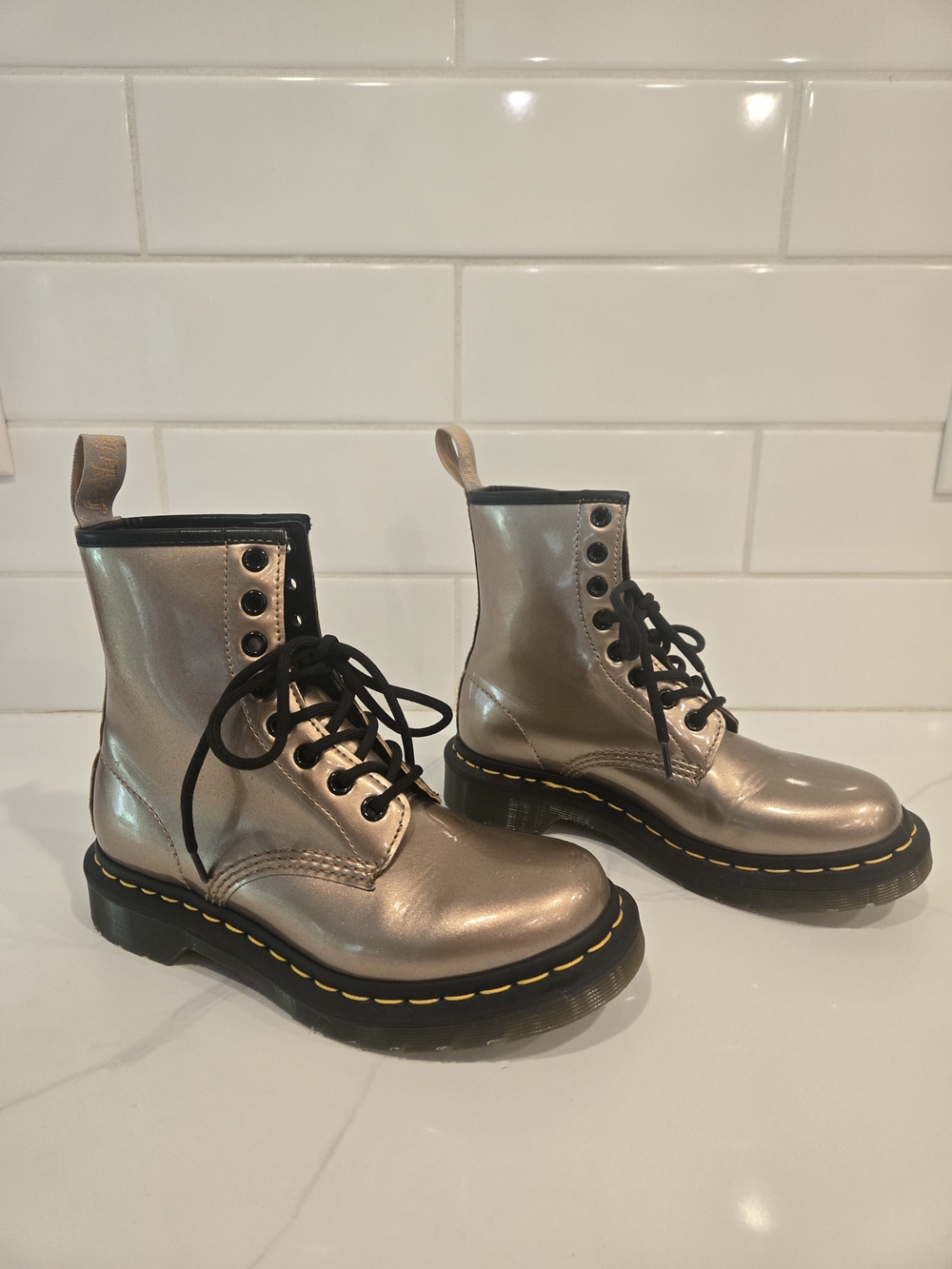 Dr Martens Vegan 1460 Metallic Chrome